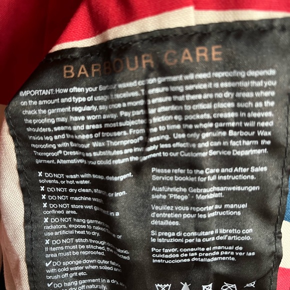 Barbour Vintage Trench black waxed cotton trench with UK Flag lining SZ 6 medium - Picture 9 of 15